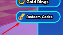 The Redeem Codes button in Sonic Speed Simulator RE-RAN