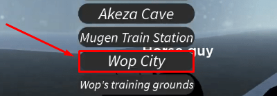 Project Slayers Wop City button