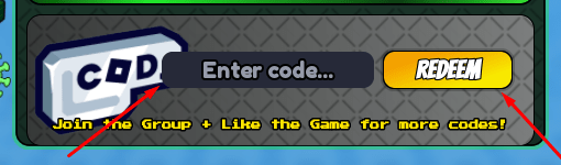 The Enter code... box and REDEEM button in Hack the World