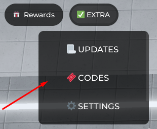 The CODES button in Special Forces Simulator