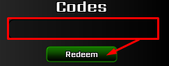 The empty code box and Redeem button in Ultra unFair