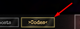 The >Codes< button in PARANORMAL