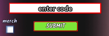 99 Nights in the Forest enter codes box and submit button
