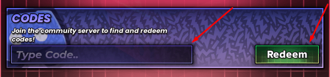 The Type Code.. box and Redeem button in Dice Rolling Incremental 2!