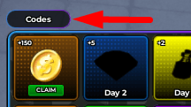 The Codes button in Toilet Legacy Defense