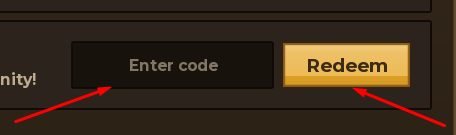 The Enter code box and Redeem button in Run a Sari-Sari Store!