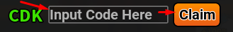 The "Input Code Here" box and Claim button in Strike Back