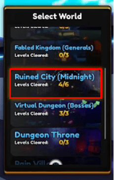 Anime Adventures Ruined City (Midnight) option