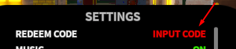 The INPUT CODE box in Stands Online