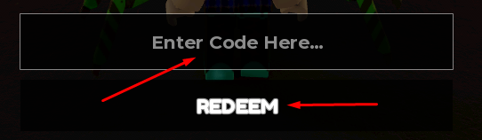 Enter Code Here box and REDEEM button to redeem codes in GREED
