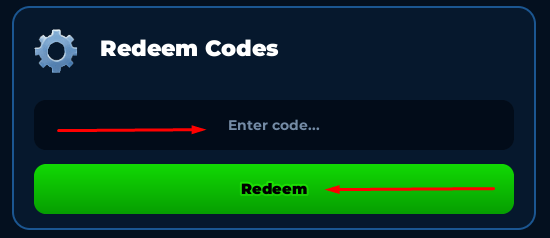 The codes section in Rocket Wars Tycoon