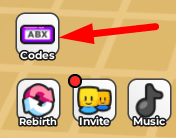 The Codes button in Mochi Tycoon 2