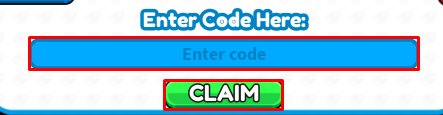 Push A Rock enter codes box and claim button