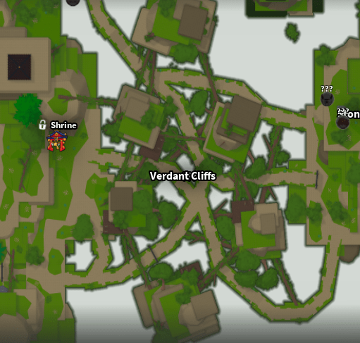 Verdant Cliffs/Hidden Mist Village map image in Slayers 2