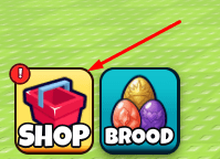 SHOP icon in Grow A Dragon Fighter