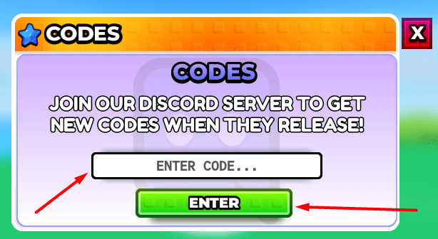 The Enter code... box and Enter button in Power Simulator X