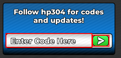 Clip Tycoon enter codes box and green arrow button