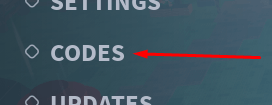 The CODES button in Prehistoric Farm