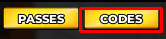 The codes button in the store menu in My Baddie Restaurant