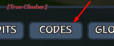The CODES button in Climbing Game