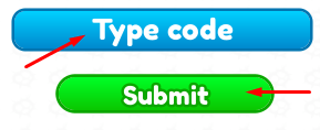 The "Type code" box and Submit button in Closest Build Wins