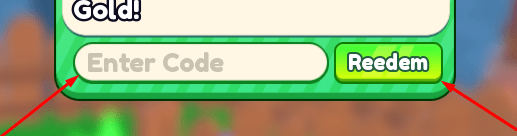 The Enter Code box and Reedem button in Money Incremental