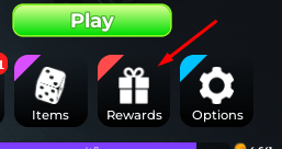 The Rewards button in RUNNING FROM THE INTERNET!