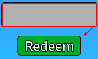 The blank code box and Redeem button in OneBlock