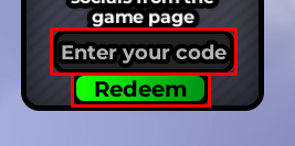 Epic Toilet Warfare enter codes box and redeem button