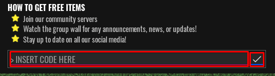 NFL Universe Football enter codes box and tick icon