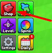 The Shop button in Biggest Cube Simulator