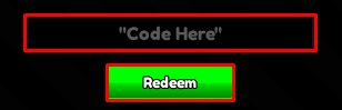 Anime Rangers X enter codes box and redeem button