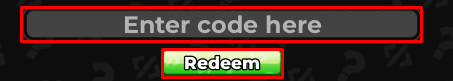 Infinite Mining Incremental enter codes box and redeem button