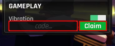 Hooked enter codes box and claim button