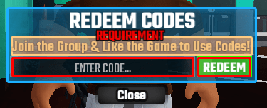 Playground Basketball enter codes box and redeem button