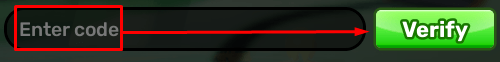 The "Enter code" box and Verify button in Garten of Banban RP X