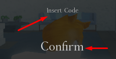 Insert Code box and Confirm button to redeem codes in GHOUL:// RE