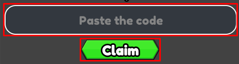 Anime Evolution enter codes box and claim button
