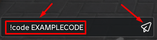 The chatbox with an example code in Hidden Within