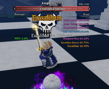 The Knight boss (Excalibur) in Sailor Piece