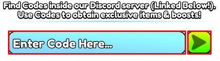 Dungeons Incremental 2 enter codes box and green arrow button