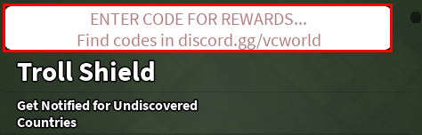 Meet People Across The World enter codes box