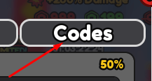 The Codes button in +1 Gun Forge
