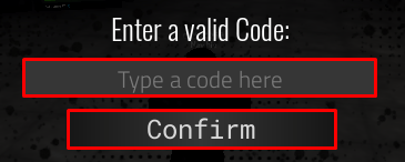 Horror Mayhem enter codes box and confirm