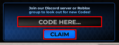 One Punch Ultimate enter codes box and claim button