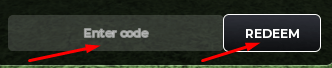 Enter code box and REDEEM button to redeem codes in A Bizarre Day Modded