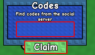 Brainrot Case Opening enter codes box and claim button