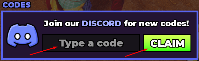 Type a code box and CLAIM button to redeem codes in A Long Walk roblox game