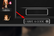 The "I have a code" button in Bloodlines