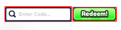 Wind Slayes enter codes box and redeem button